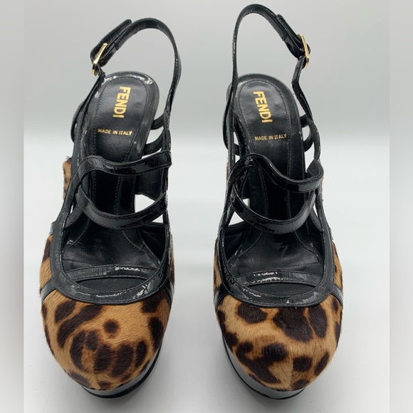 Fendi Animal Print Calf Hair Sky High Stiletto‎ Sandals Women Size 35.5 main image 4